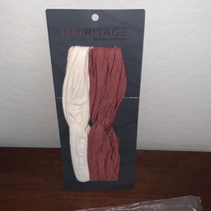 HAIRITAGE BRAND NEW SET OF TWO ATHLETIC TWIST HEADBANDS & TWO NEW HEADBANDS